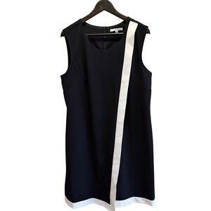 Studio One New York Sleeveless Sheath Dress Black White Stripe Accent‎ XL